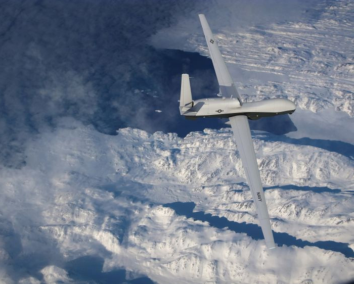 aircraft flying over the artic
