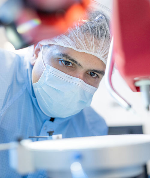 lab technician prepares a 200mm wafer for solder ball shear test after bumping