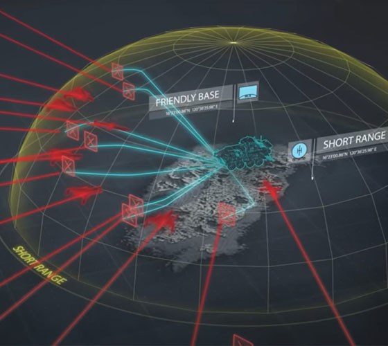 rendering of cannon-based air defense
