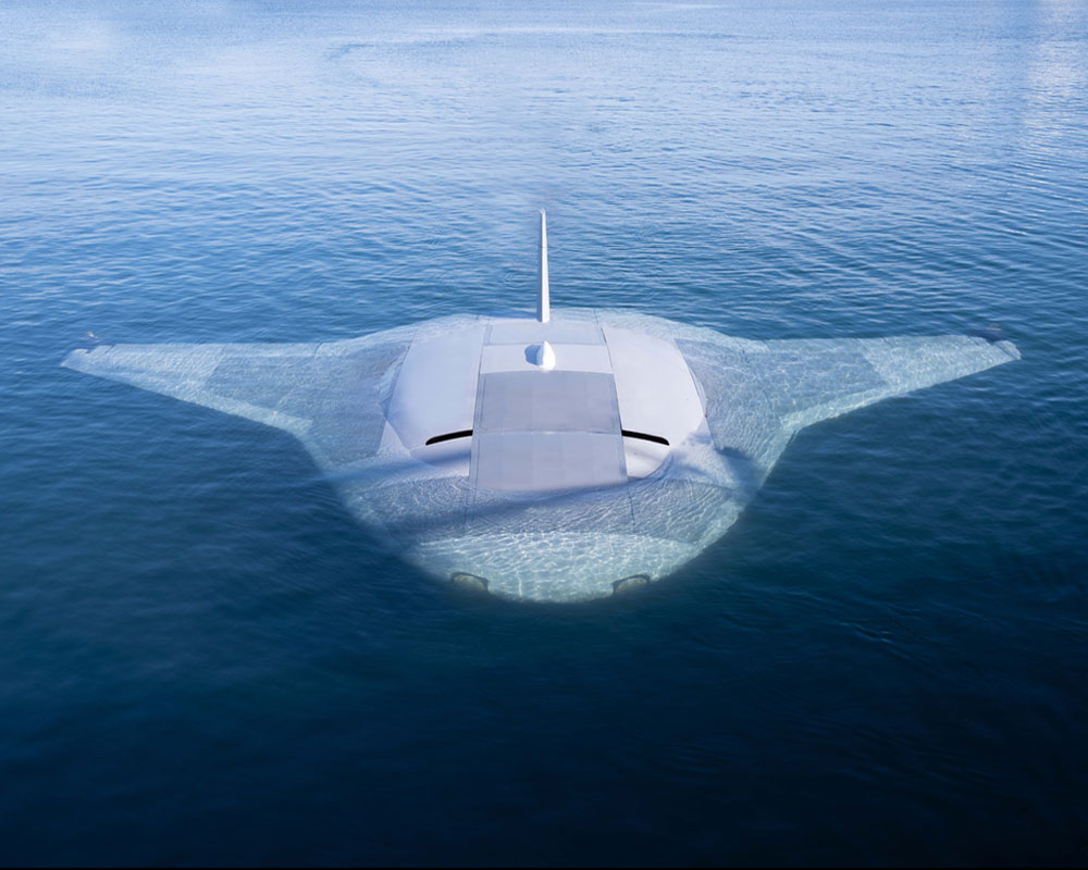 uncrewed underwater vehicle in water