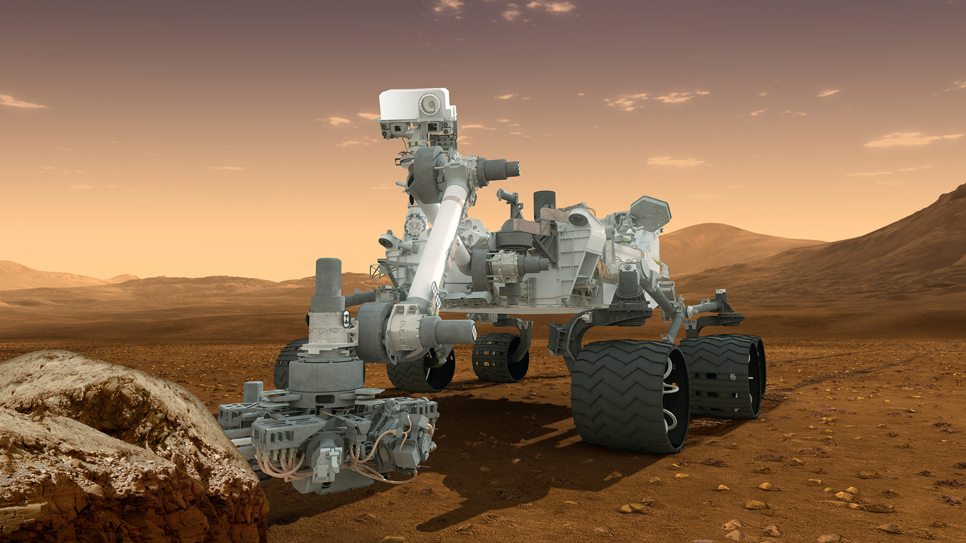 Mars Rover on sands of Mars