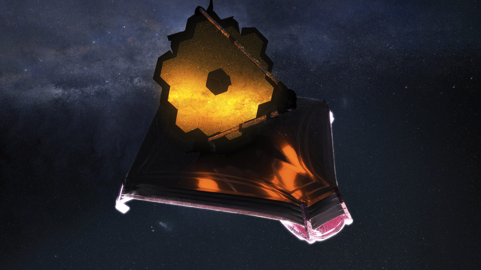 Illustration of the James Webb Space Telescope in space