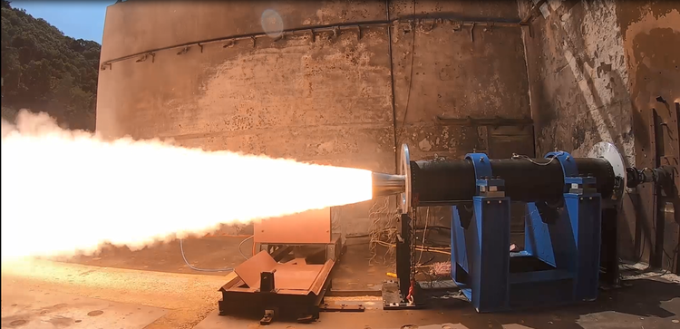 The PrSM rocket motor performing a static test at Northrop Grumman’s test facility. (Northrop Grumman photo) Powering Precision: Northrop Grumman’s Tactical Propulsion Portfolio on Display with Successful PrSM Test