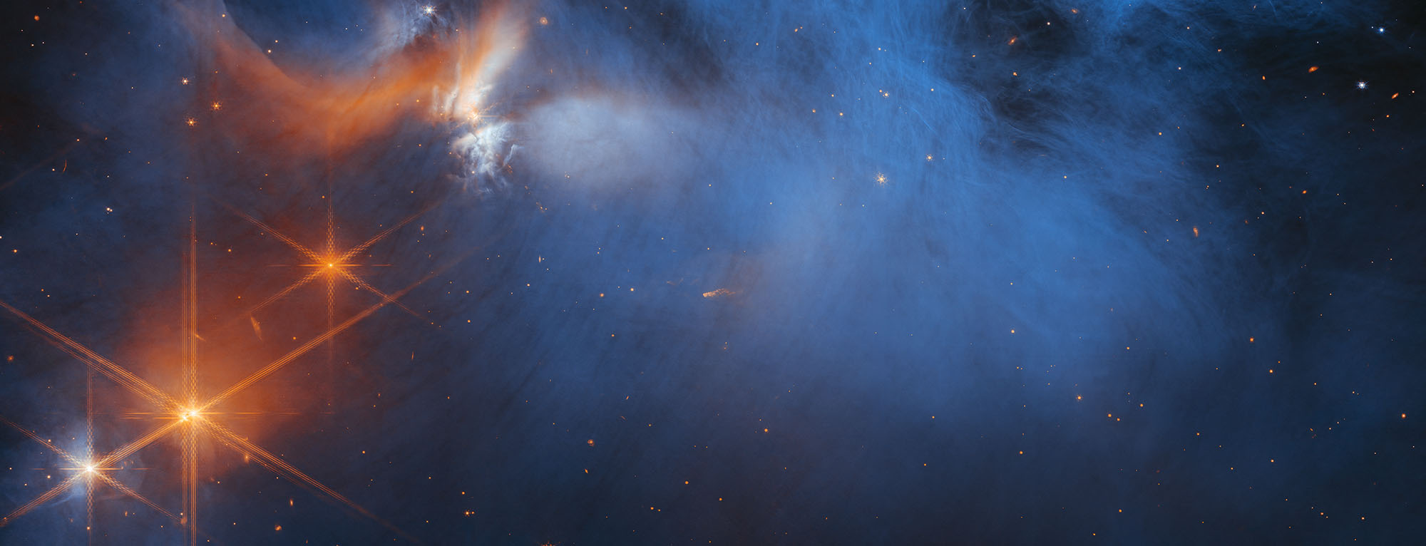 Stars and clouds of gas in space