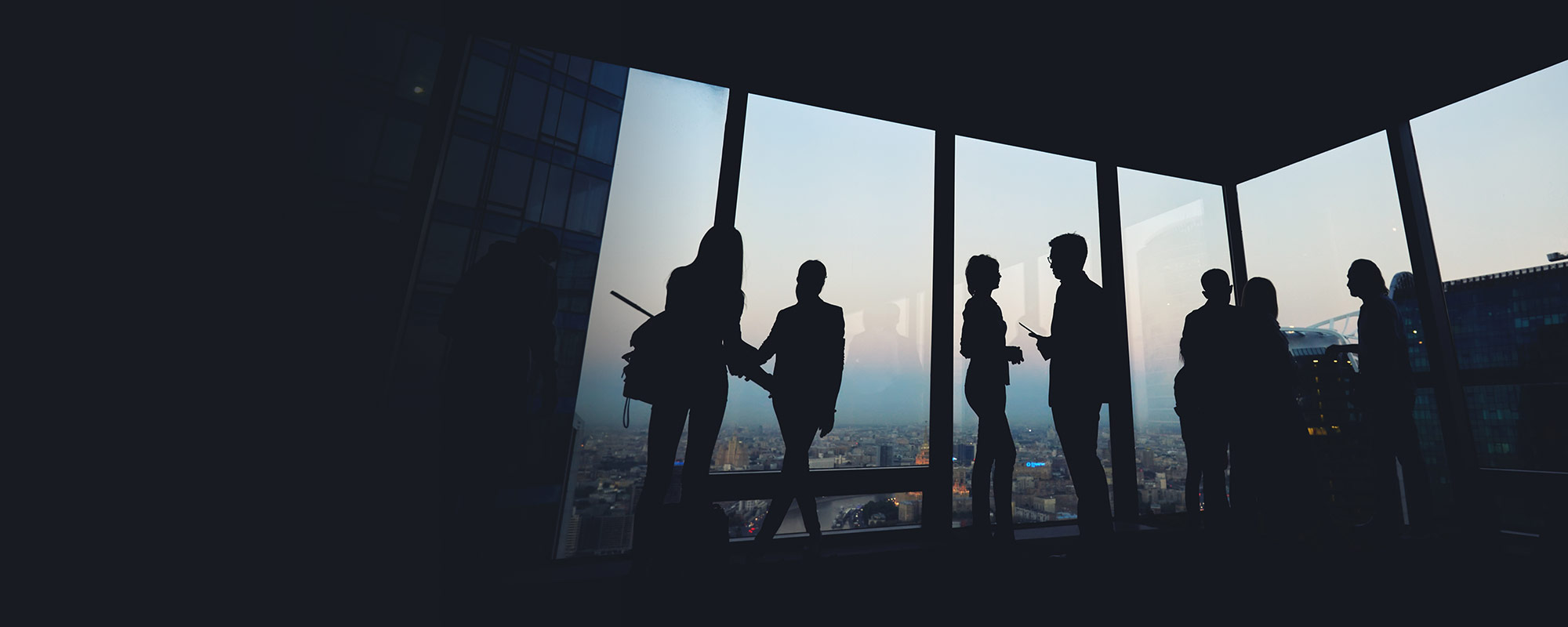 business people in an office building