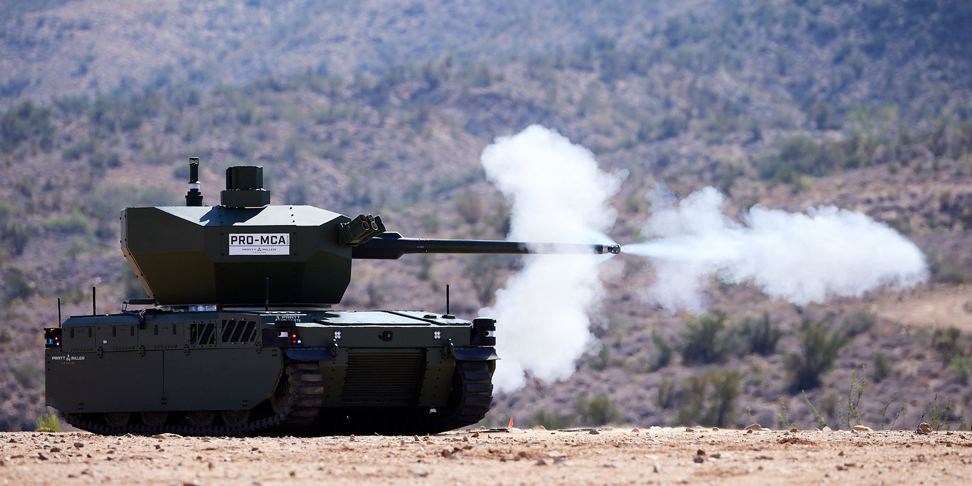 Barrel with smoke after firing NG’s advanced ammunition, used against ground, air and naval targets.