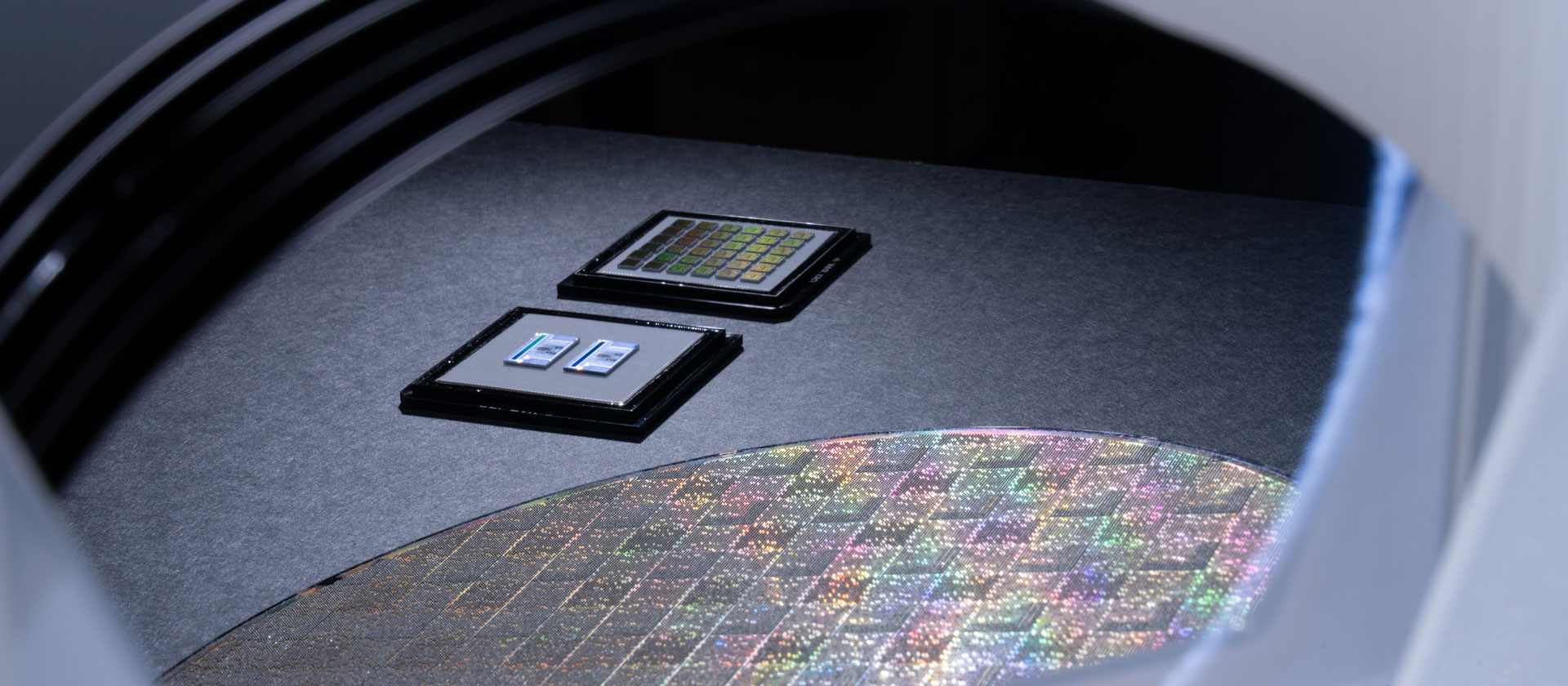 photo of microelectronics wafer