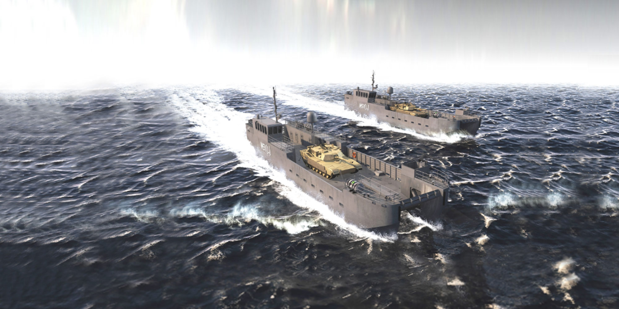 Maneuver Support Vessel – Light (MSVL) Conceptual illustration of the Army’s new landing craft on ship