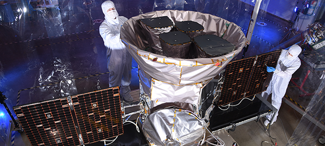 TESS Satellite at Dulles Satellite Manufacturing facility Science and Environment Satellites