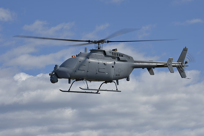 Fire Scout autonomous helicopter <a href="https://news.northropgrumman.com/news/releases/northrop-grumman-supports-government-flight-testing-of-the-mq-8c-fire-scout-radar">Northrop Grumman Supports Government Flight Testing of the MQ-8C Fire Scout Radar</a>