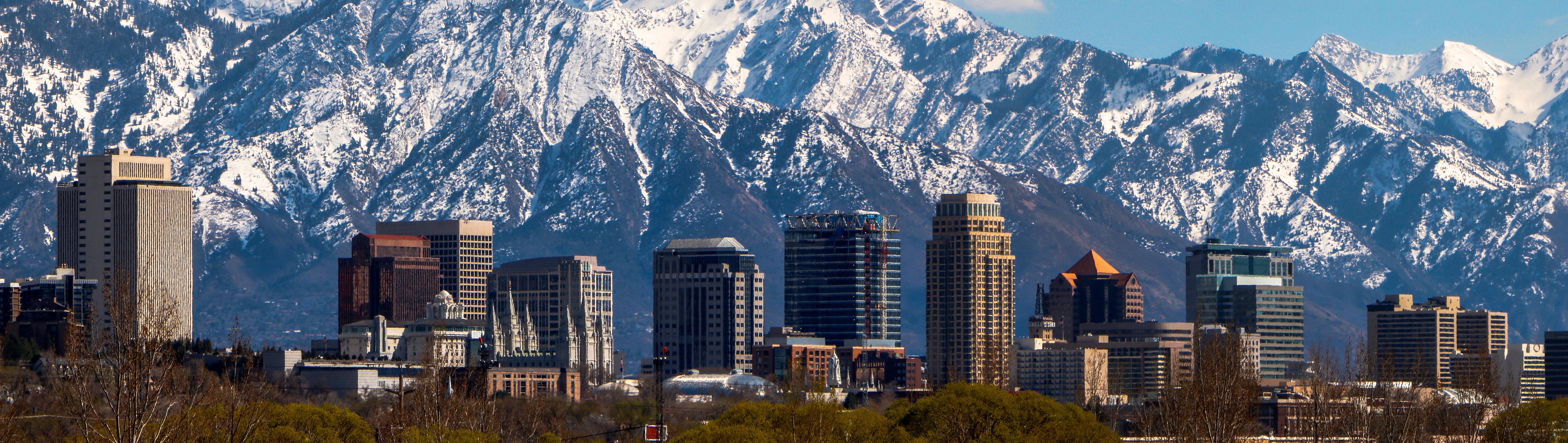 Utah Careers Cityscape with mountains in background